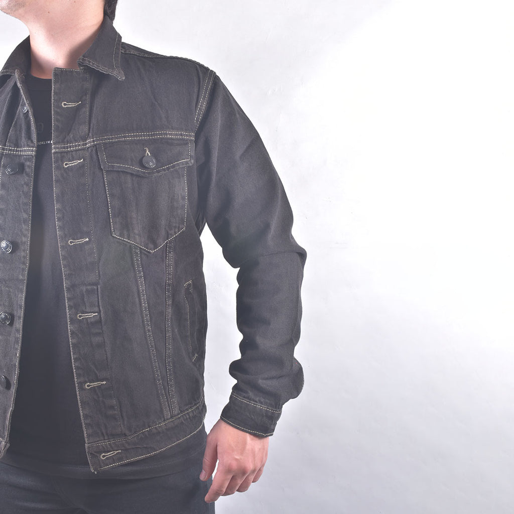 Chaqueta en jean negra para hombre