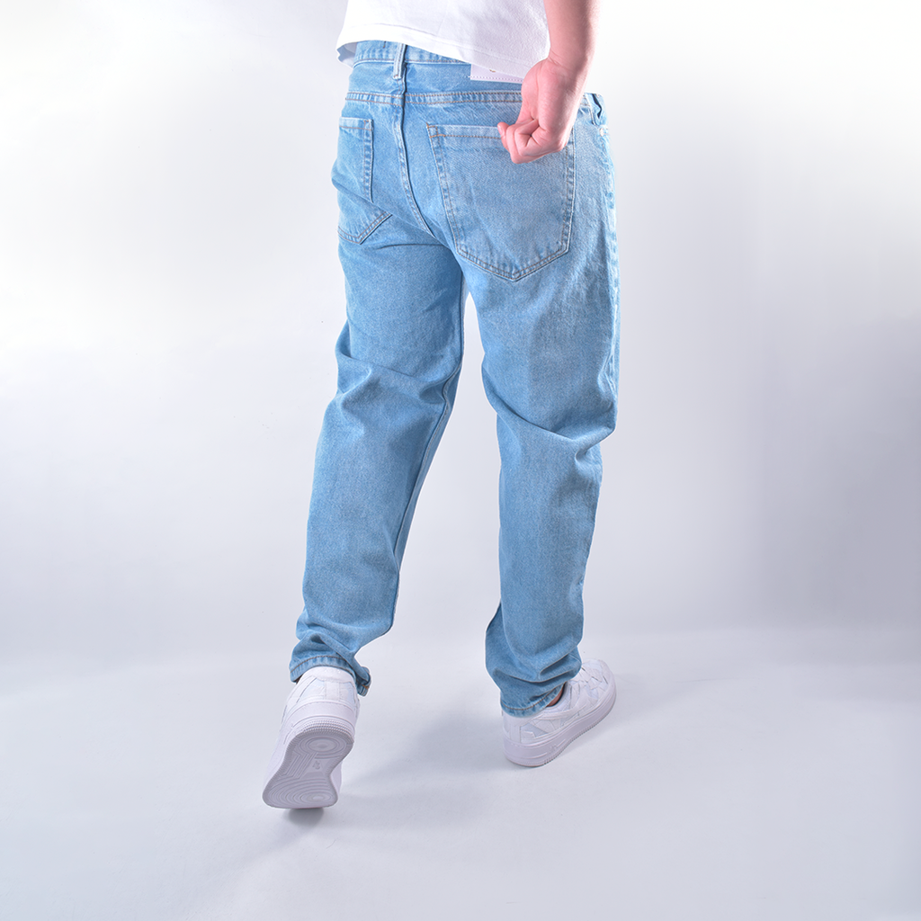 Jean mom fit azul claro para hombre
