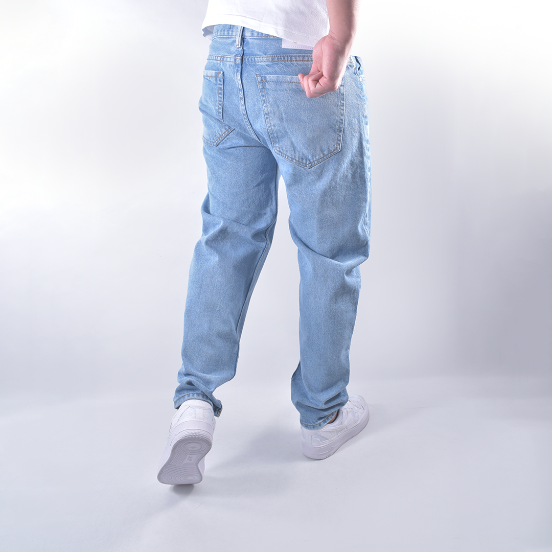 Jean mom fit azul claro para hombre