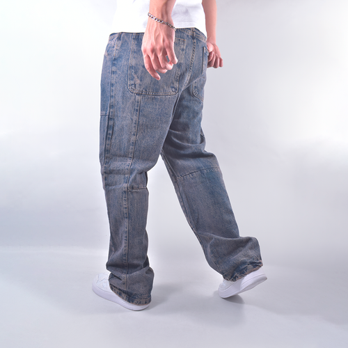 Jean azul pardo oversize para hombre